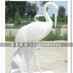 白色仙鶴雕塑，石雕仙鶴雕塑，漢白玉仙鶴