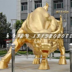 金牛雕塑，鑄銅金牛雕塑，貼金銅牛