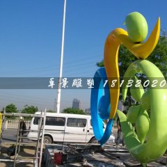 不銹鋼卡通雕塑，彩色不銹鋼雕塑