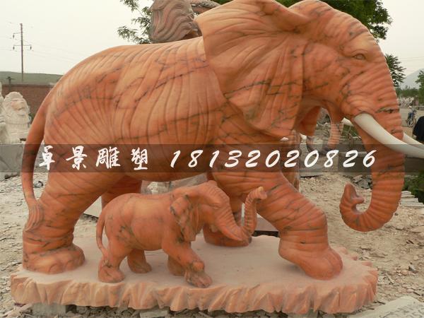 石頭大象，石雕大象，石雕母子象