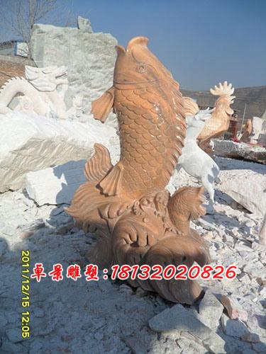 彩色石雕魚，石頭魚雕塑