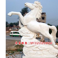 石雕馬，漢白玉小馬雕塑，奔馬雕塑