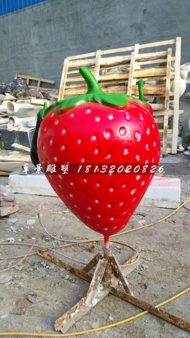 玻璃鋼草莓雕塑，玻璃鋼水果雕塑 (2)