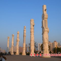 華表龍柱，石雕龍柱