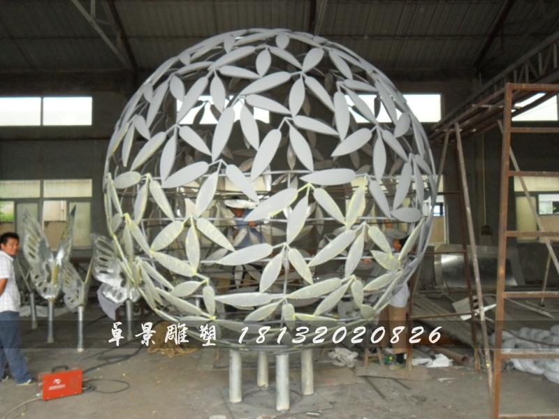 不銹鋼球形雕塑，不銹鋼抽象球雕塑