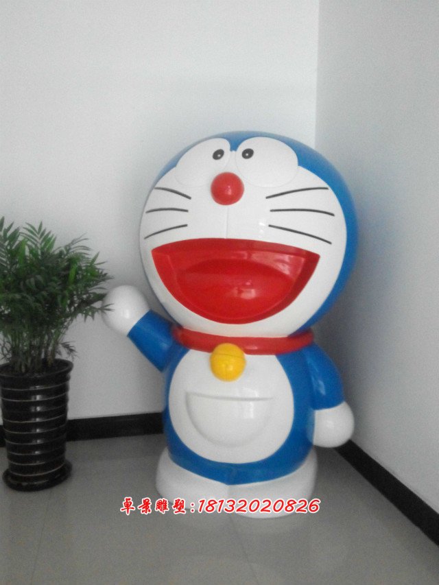 機(jī)器貓彩繪雕塑，玻璃鋼卡通機(jī)器貓現(xiàn)貨雕塑