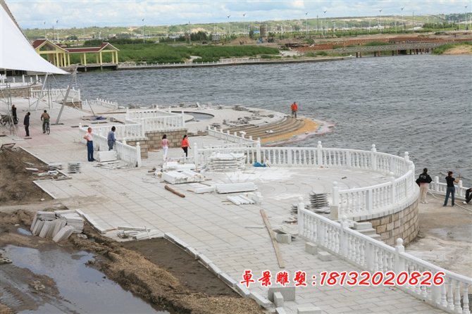 石雕欄桿，漢白玉欄桿雕塑