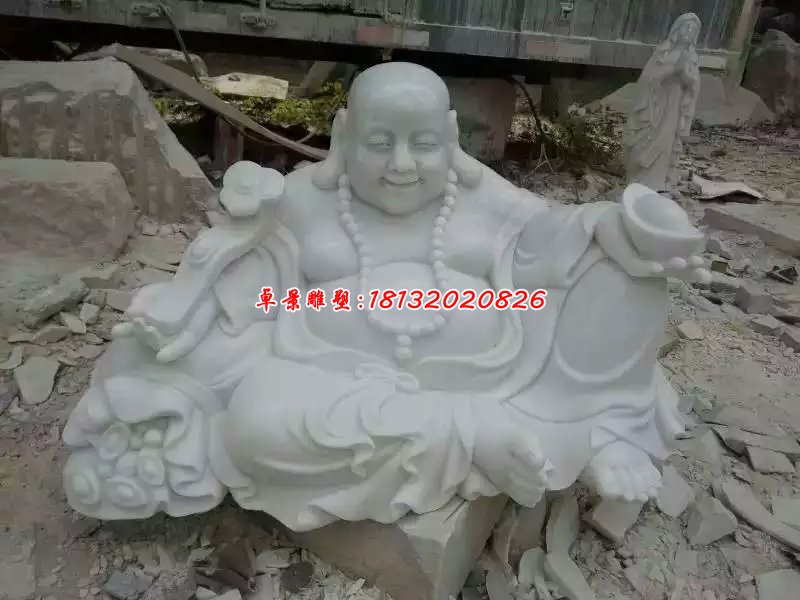 石頭彌勒佛，漢白玉石雕彌勒佛