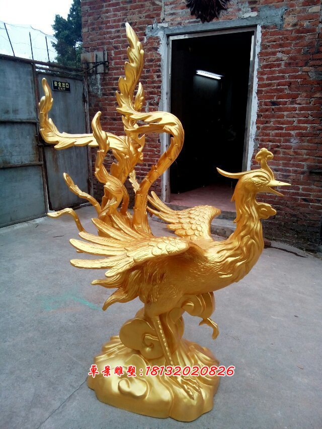 玻璃鋼鳳凰雕塑，仿真鳳凰雕塑 (1)