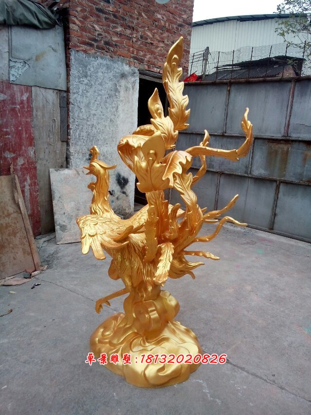 玻璃鋼鳳凰雕塑，仿真鳳凰雕塑 (3)
