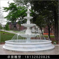 噴泉石雕，漢白玉噴泉，三層石噴泉