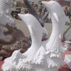 石材海豚雕塑，石雕海豚雕塑