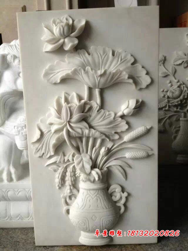 石浮雕花，鮮花浮雕 (1)