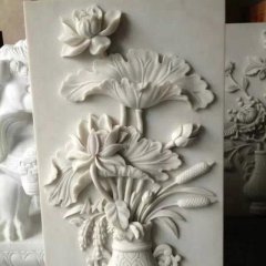 石浮雕花，鮮花浮雕