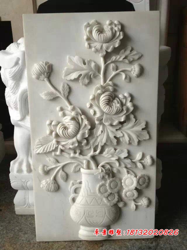 石浮雕花，鮮花浮雕 (2)