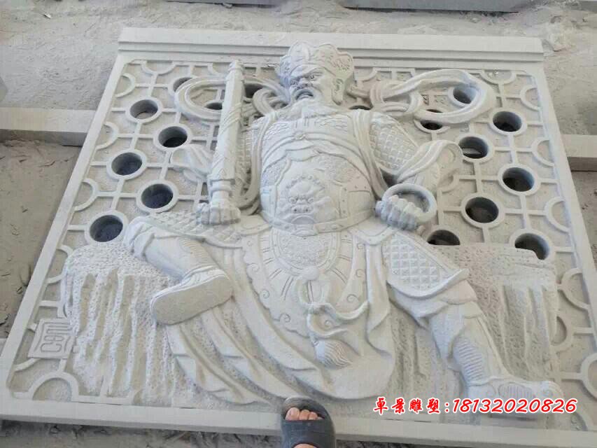 四大天王石浮雕，漢白玉四大天王石浮雕 (2)