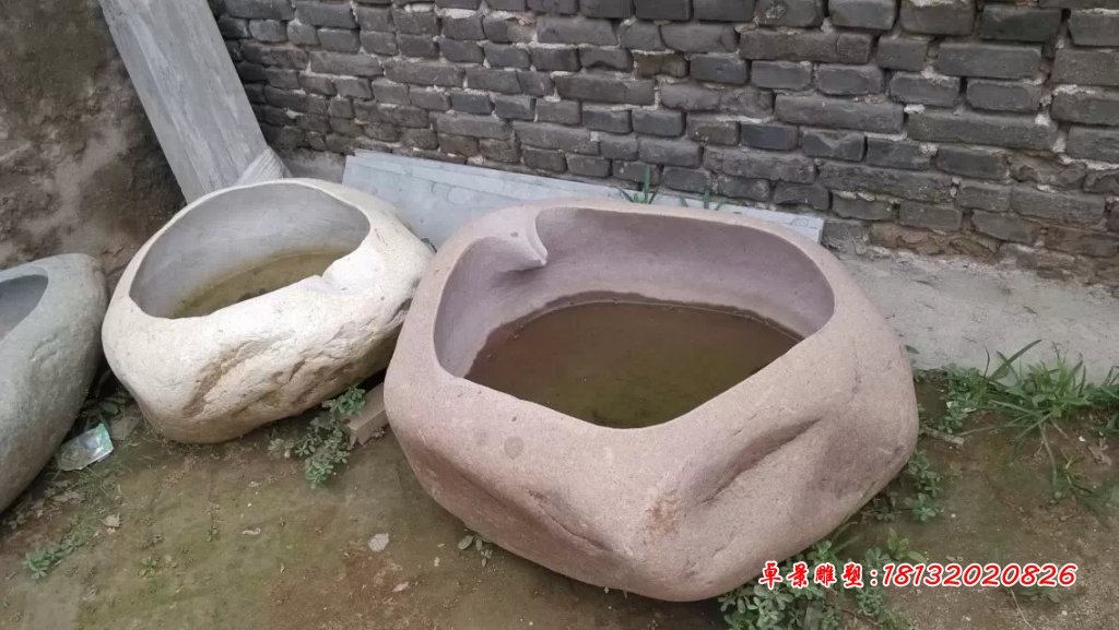 大理石花盆，石水盆 (4)
