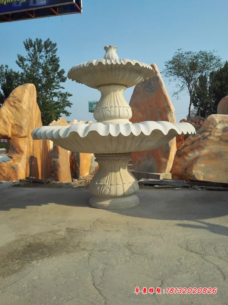 大理石噴泉，兩層石噴泉 (2)