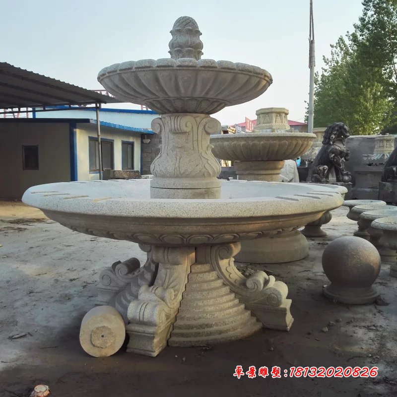 大理石噴泉，兩層石噴泉