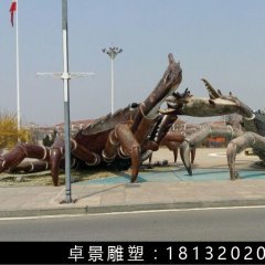 玻璃鋼螃蠏雕塑，仿真螃蠏雕塑