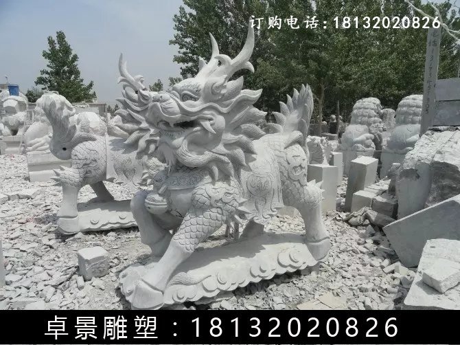 麒麟石雕，仿古麒麟雕塑 (1)