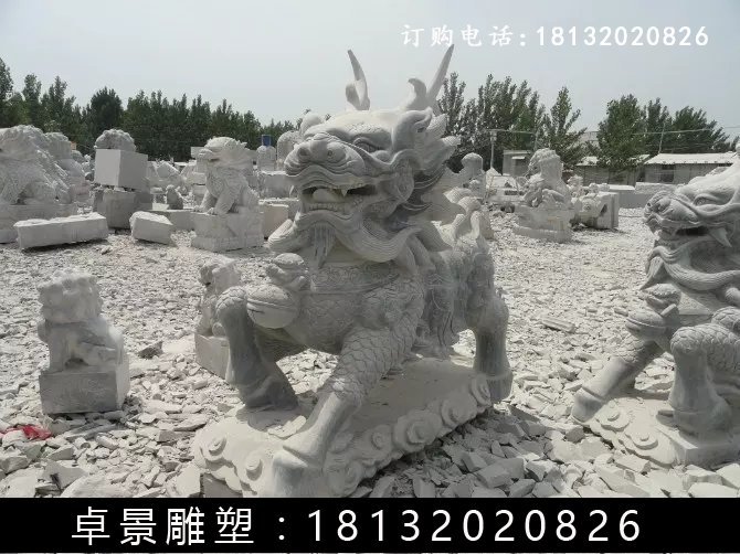 麒麟石雕，仿古麒麟雕塑 (4)