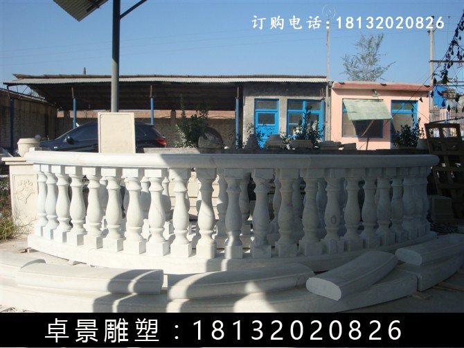 石欄桿，漢白玉石欄桿雕塑 (7)