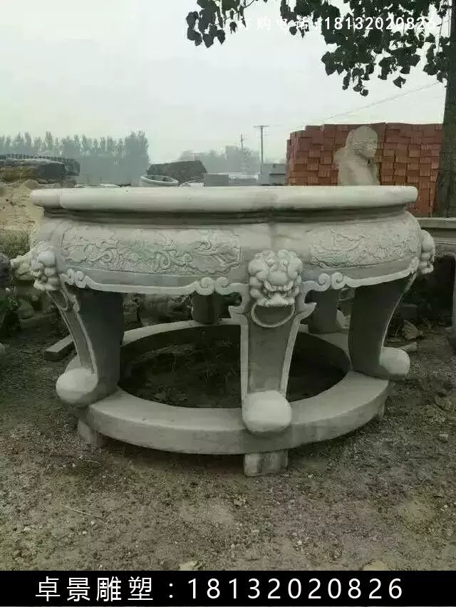 石桌，仿古石圓桌 (2)