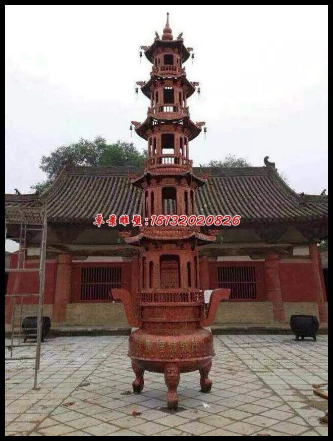 銅香爐，鑄銅香爐雕塑 (2)
