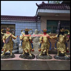 四大天王銅雕，彩繪四大天王雕塑