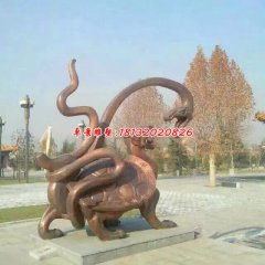 龍龜銅雕，公園龍龜?shù)袼? width=