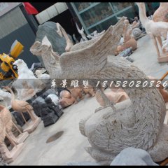孔雀石雕，大理石孔雀雕塑