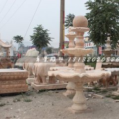 風(fēng)水球石雕，晚霞紅風(fēng)水球，三層風(fēng)水球雕塑