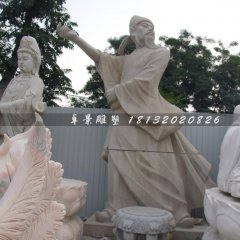 李白石雕，校園名人石雕