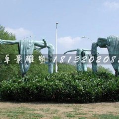 懸空平躺人物銅雕，公園小品銅雕
