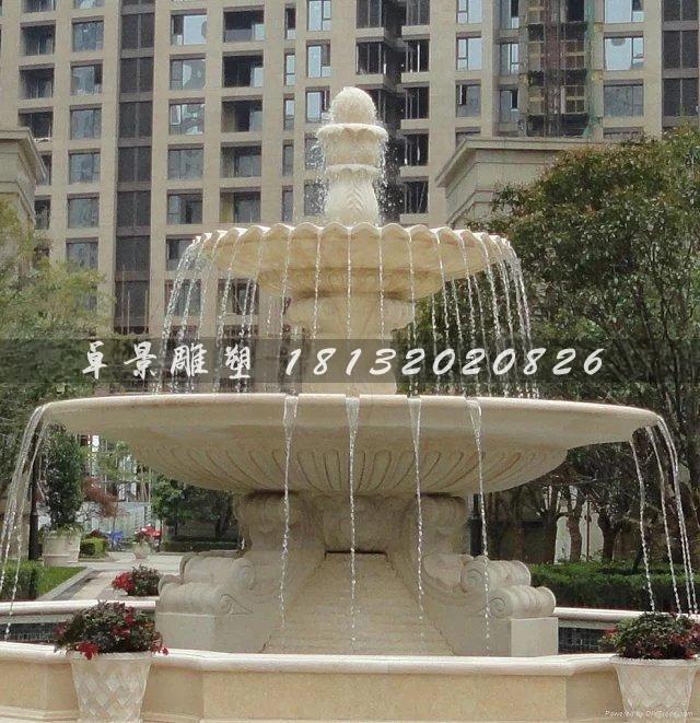 噴泉石雕，兩層噴泉石雕