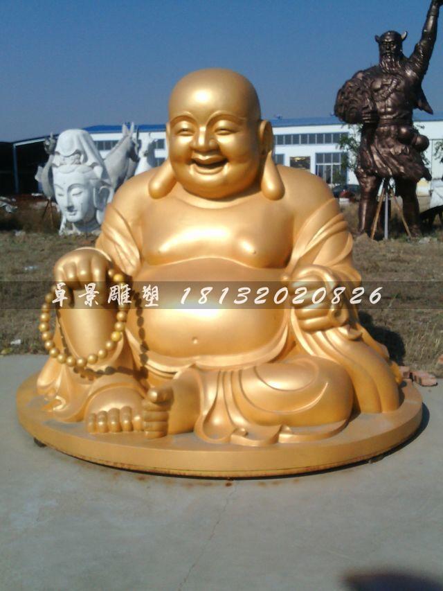 彌勒佛銅雕，貼金銅彌勒佛雕塑，笑面佛銅雕