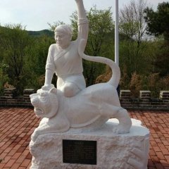 扼虎救父石雕，二十四孝石雕