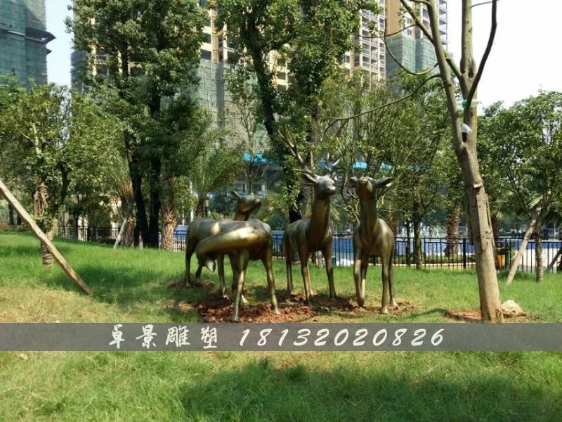 梅花鹿銅雕，公園動(dòng)物銅雕 (1)