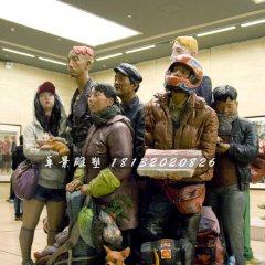 玻璃鋼人物雕塑，玻璃鋼廣場(chǎng)雕塑