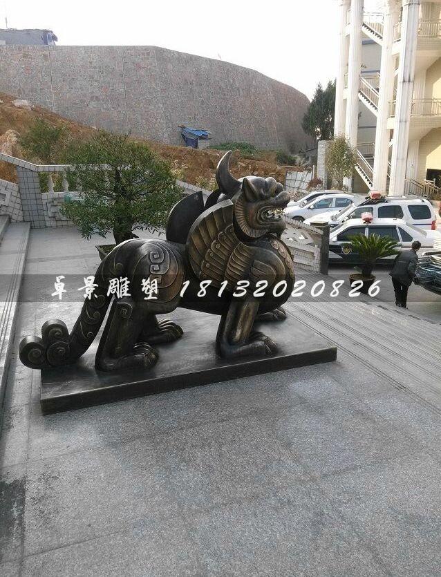 獨(dú)角獸銅雕，法院獨(dú)角獸雕塑