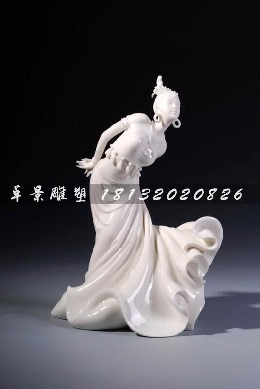 美女跳舞石雕，漢白玉美女雕塑