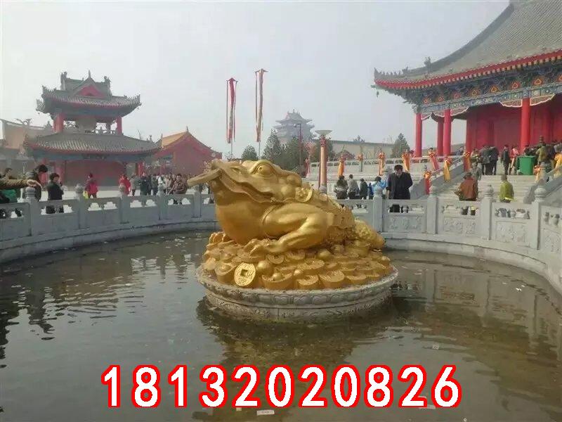 金蟾銅雕，招財(cái)金蟾銅雕