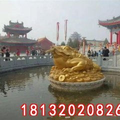 金蟾銅雕，招財(cái)金蟾銅雕