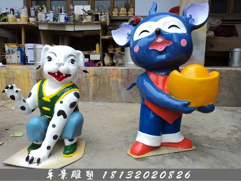 玻璃鋼十二生肖雕塑，玻璃鋼卡通十二生肖雕塑 (3)