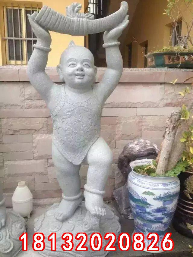 小孩石雕，善財(cái)童子石雕 (1)