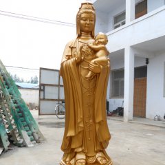 銅雕送子觀音雕塑，銅雕觀音雕塑