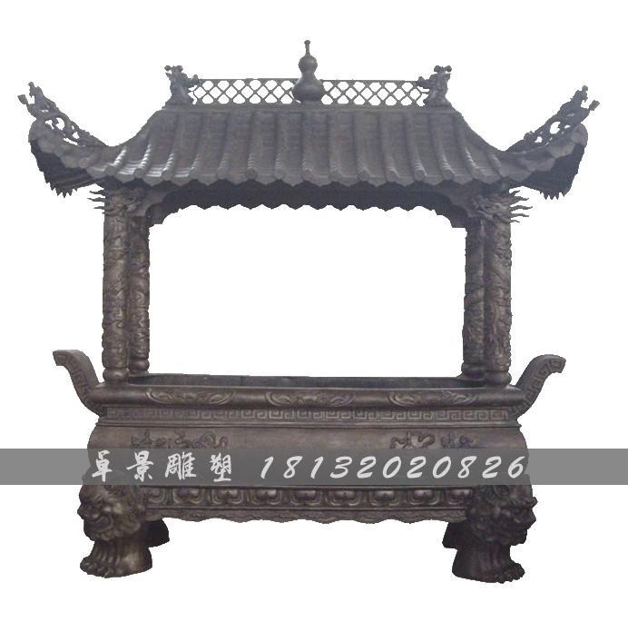 銅香爐，鑄銅香爐，銅方香爐 (2)