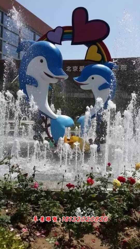 玻璃鋼海豚雕塑，仿真海豚雕塑