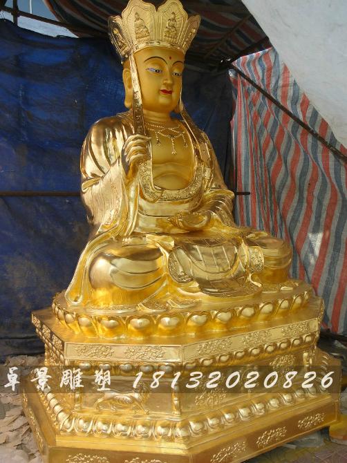 地藏王菩薩雕塑，貼金銅地藏王菩薩雕塑